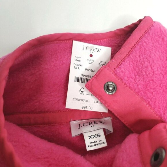 J. Crew Women's Fleece Jacket XXS Pink Buttons - Picture 5 of 5